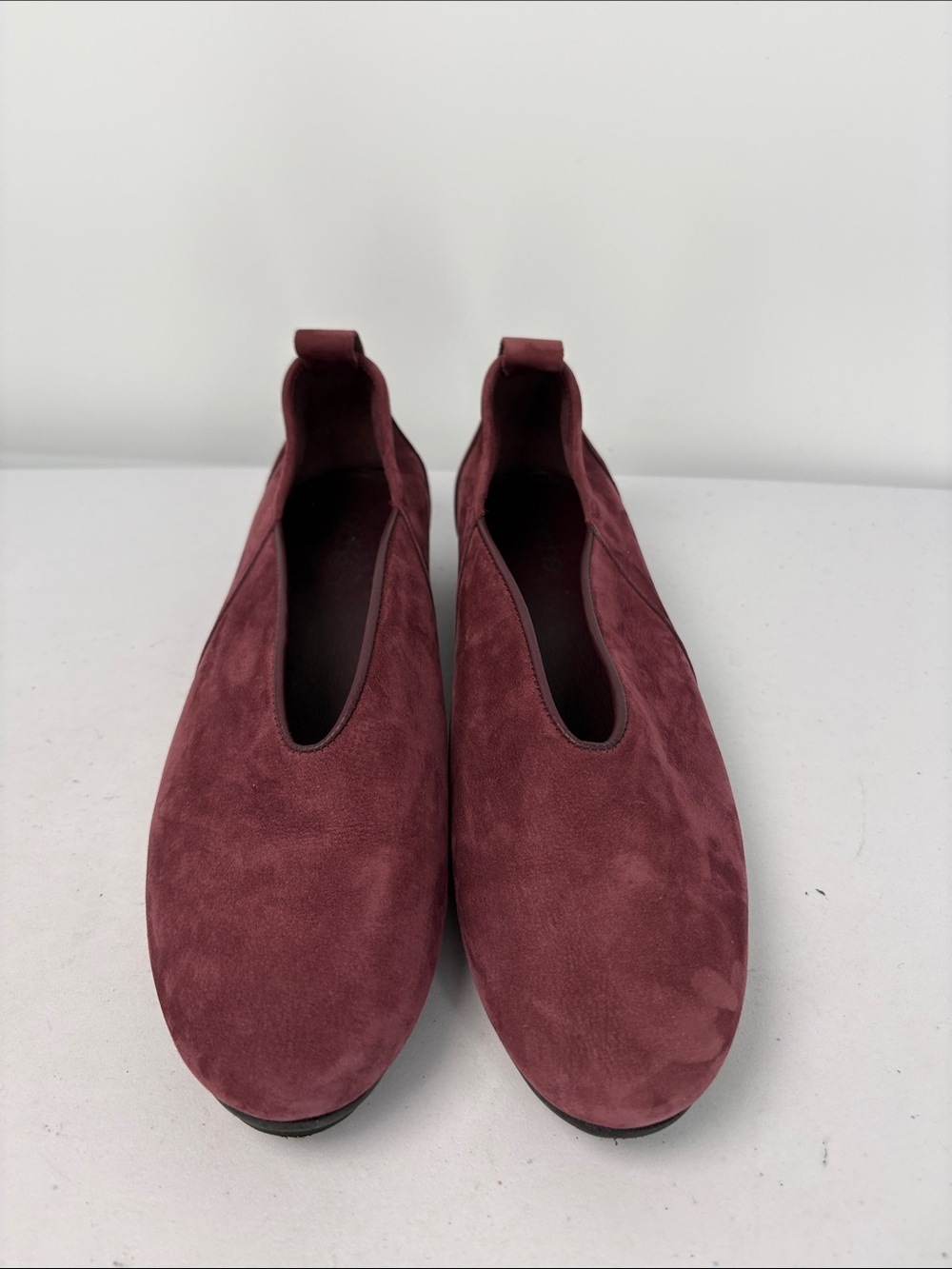 👞👞 Arche LN Suede Slip-On Flats in Burgundy Plum